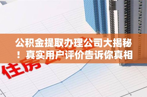 颍东公积金提取办理公司大揭秘！真实用户评价告诉你真相